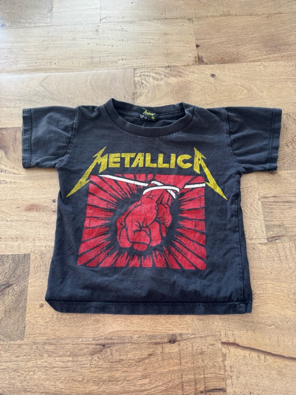 Rock & Roll animal kids Metallica Black Graphic Tee St. Anger Band Logo size 2